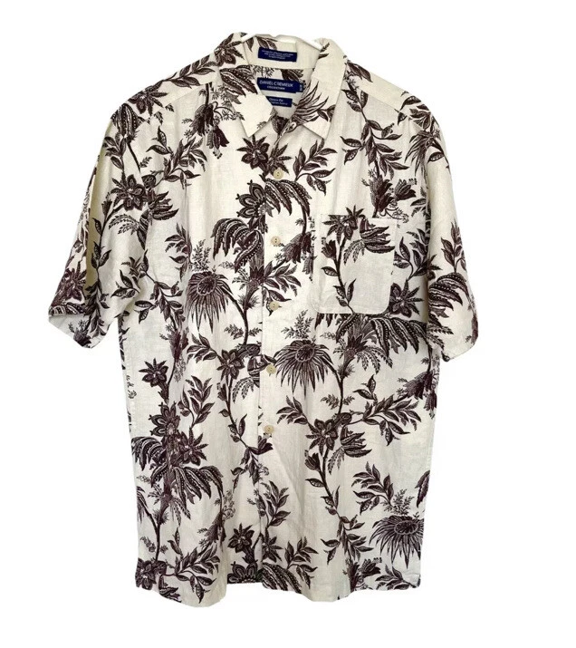 Daniel Cremieux Men's Button-up Short Sleeve Printed Shirt Sz XL Italian Fabric - Image 2 of 4