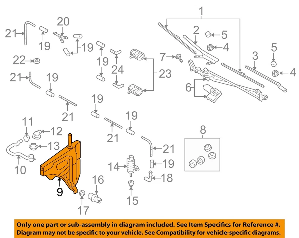 Depósito de líquido de lavadora usado se adapta a: Audi Q7 2018 grado A Foto 3 de 4