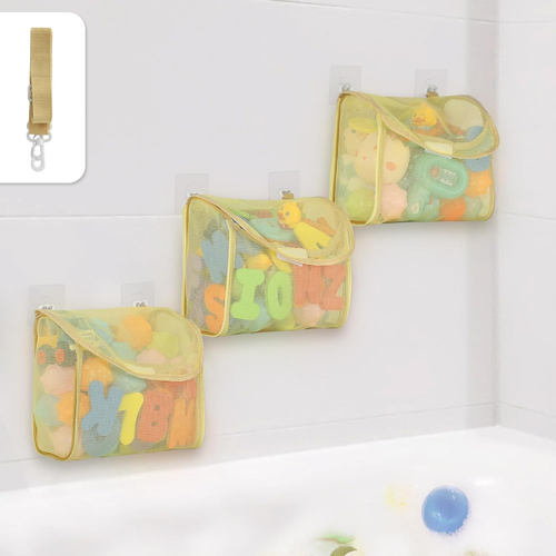 Bath Toy Storage, Detachable 3 Compartments Bath Toy Holder, Large Capacity Bath