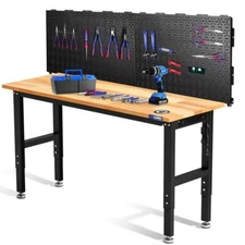 WORKPRO Adjustable Garage Workbench 60" 1500 LBS Load Capacity Work Benches New