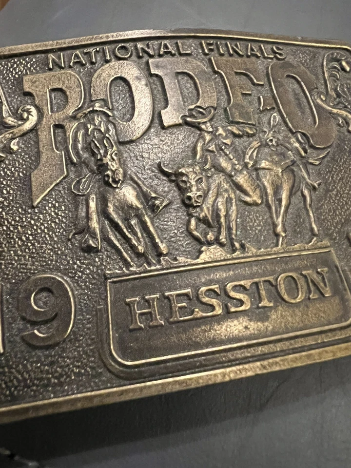1975 Hesston National Finals Rodeo  Cowboy Used  Vintage Belt Buckle Limited - Image 4 of 4