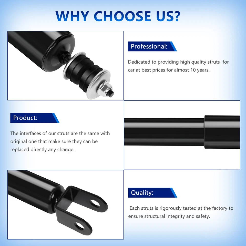 Front Rear Set of 4 For Chevrolet Tahoe Suburban GMC Yukon XL 1500 Shocks Struts - Image 3 of 4