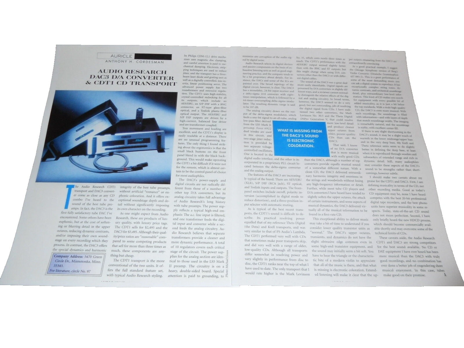 Sistemas de audio para el hogar Audio Research