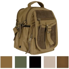 Small Messenger Canvas & Leather Everyday Utility Outdoor Travel Crossbody Bag