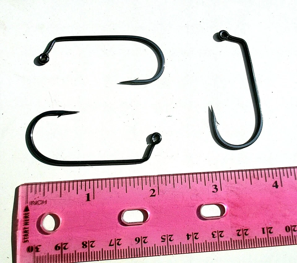 25ct GAMAKATSU 60 grados 2X Fuertes 5/0 GANCHOS Plantillas de pesca de lubina Moldes de plomo Foto 3 de 4