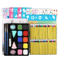 10 Colors Professional Face Painting Kit for Kids Face Paint Crayon Nail Sticker