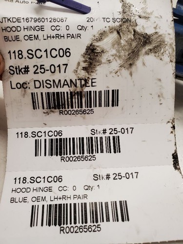 Scion TC, LH + RH Hood Hinge Pair, 05-10, Blue, 53420-21070, 53410-21070, OEM - Picture 5 of 12