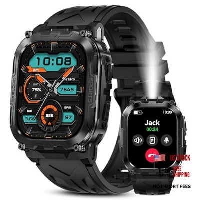 Smart Watches for Men,130 Days Extra-Long Battery,1.96'' HD Display Black