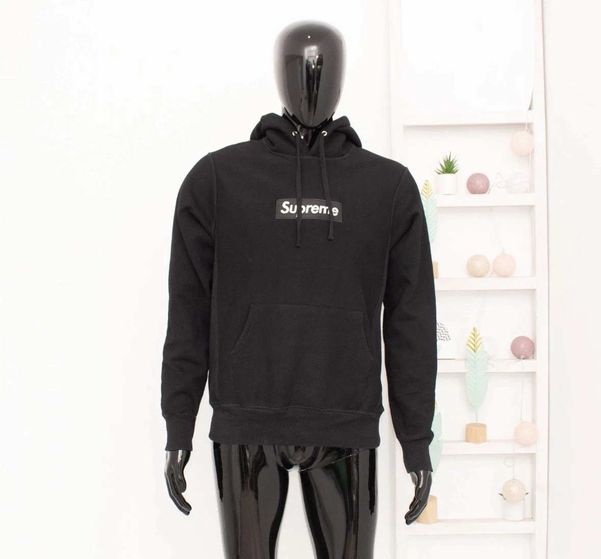 Supreme Box Logo Hoodie Black Hooded Sweatshirt Authentic Men’s Size M