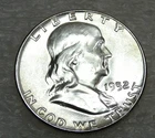 1952 Franklin Half Dollar BU looks Full Bell Lines Frosty in saflip #Y261
