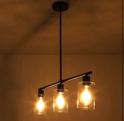 Black Kitchen Island Lighting 3-Light Modern Pendant Light Fixture - Picture 5 of 5