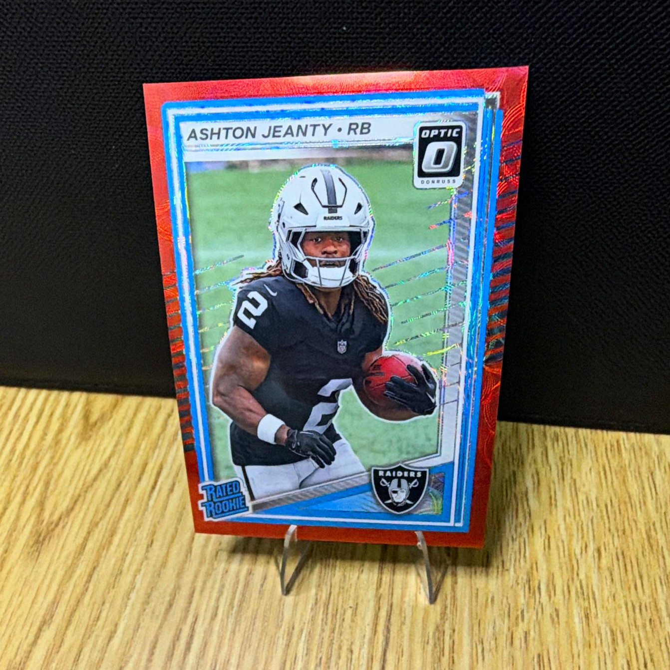 Panini Donruss Optic 2025 Red Mojo Prizm Ashton Jeanty RC Raiders #202