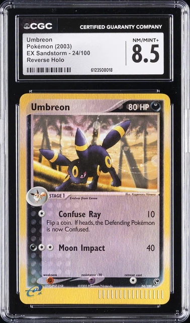 2003 POKEMON EX SANDSTORM #24 UMBREON-REVERSE FOIL CGC 8.5