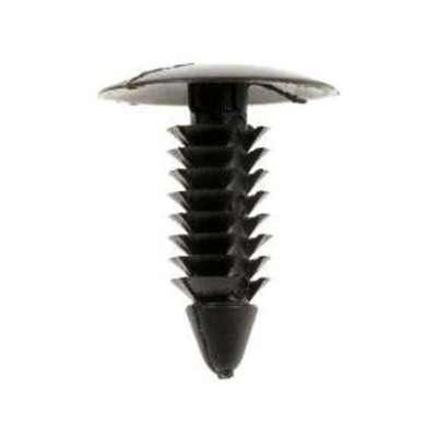 Multi-Purpose Retainers | Plastic | Black | 0.71 In. Head Diameter | 15 Pieces