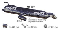 EndschalldäMpfer NachschalldäMpfer Ernst 155069 FüR VW Plus Golf 521 1K1 5M1 5