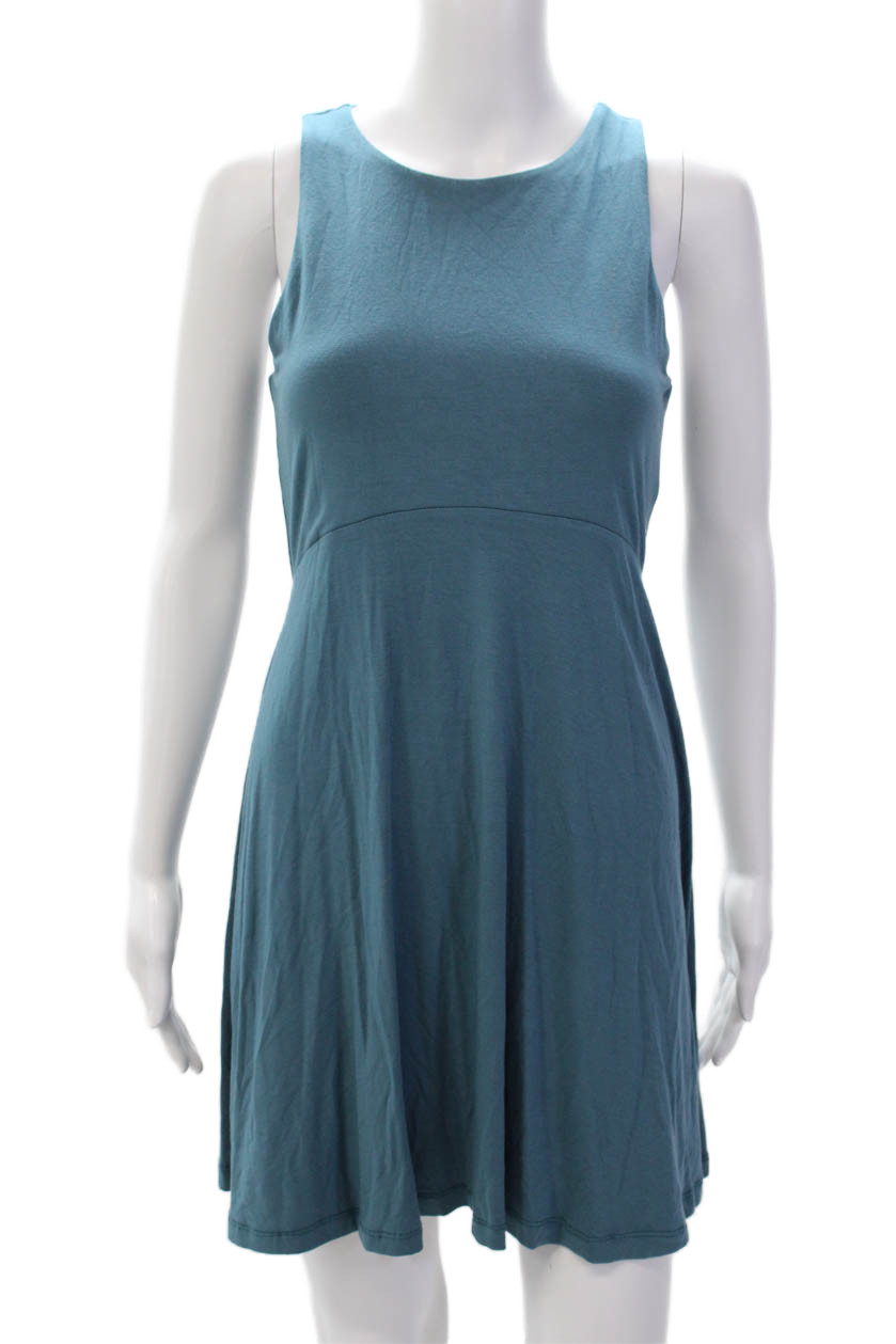 Athleta Women's Round Neck Sleevless Flare Casual Mini Dress Green Size SFree Shipping in US $100+ Orders | $6.95 Orders Below