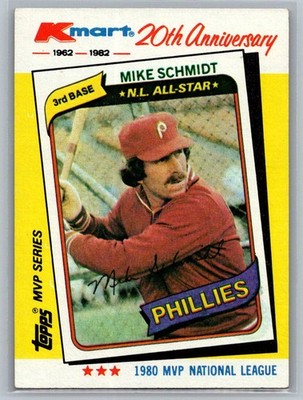 1982 Topps Kmart 20th Anniversary AL & NL MVP's #39 Mike Schmidt