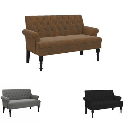 Bench with Backrest Upholstered Bench Seat Hallway Bench Living Room vidaXL - Picture 1 of 20