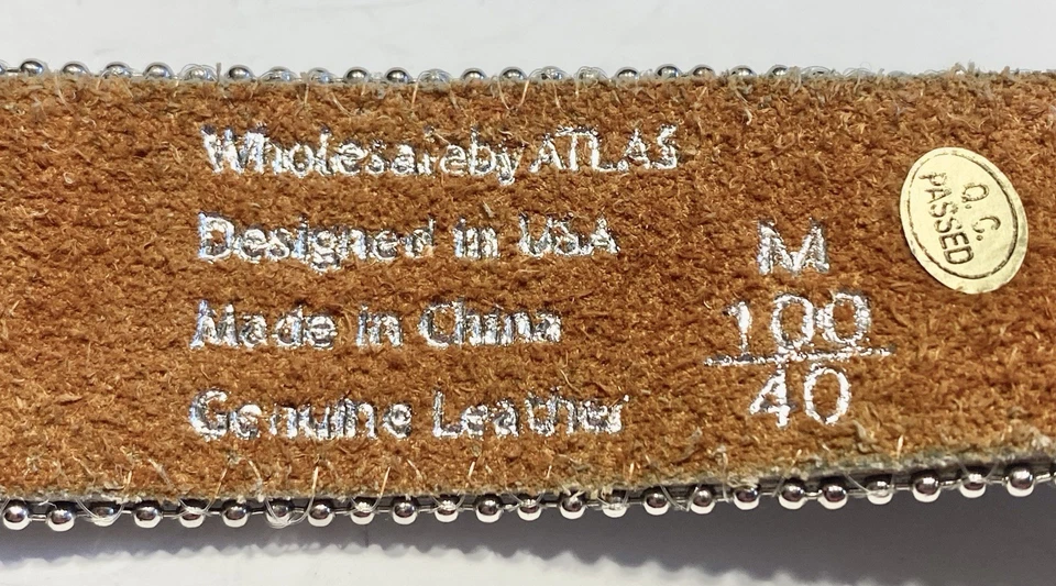 Cinturón Mujer WB Atlas Western Marrón Cuero Genuino Talla M Bling 100/40 Foto 3 de 4