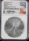 2024-P Silver Eagle NGC MS70 Guadioso Signed Star Privy First Day of Issue