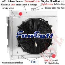 CC526 3 Row Radiator Shroud Fan For 1971-1972 Dodge Dart Plymouth Duster Valiant