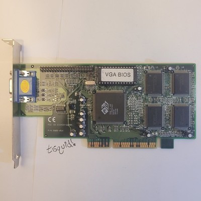 ATI Rage IIC AGP 8MB Vintage Video Graphics Card 215R2QZUA21 9806-05A VGA BIOS
