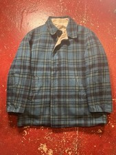 50s Blue Green Plaid Wool Jacket