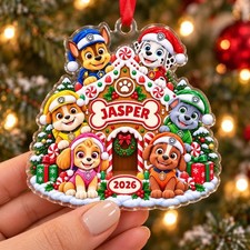 Personalized PAW Christmas Ornament, Christmas Dog Ornament, Personalized Paw Or