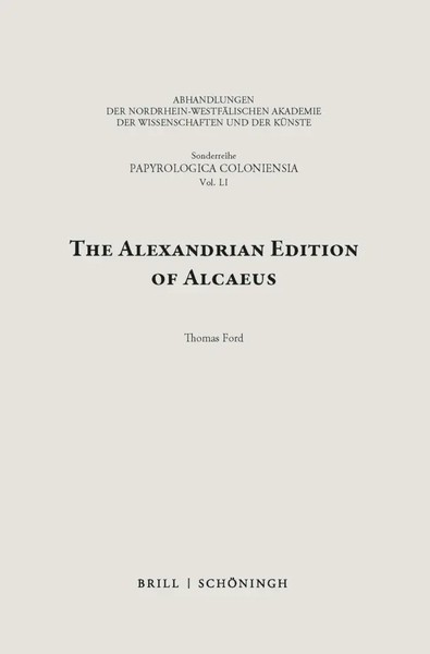The Alexandrian Edition Of Alcaeus | Thomas Ford | Englisch | Buch | XII | 2025-image