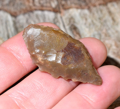 African Neolithic Stone Projectile Knapped Arrowhead Point Sahara Desert, Africa