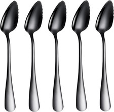 5 PCS Grapefruit Spoons, Stainless Steel Grapefruit Spoon Utensil Set, Serrated