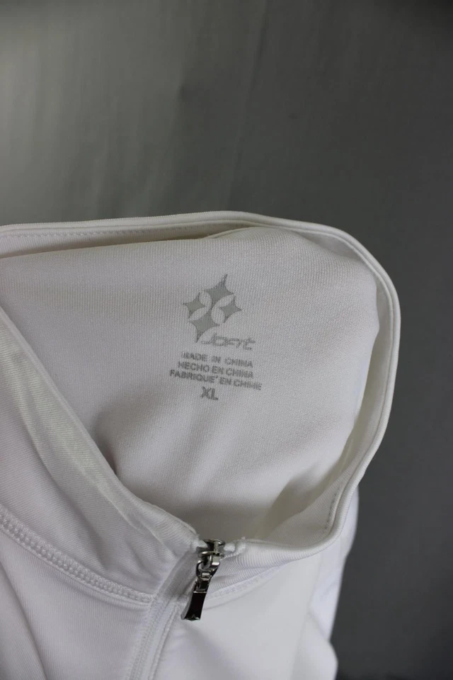 Top de golf Jofit para mujer blanco 1/2 cremallera cuello falso manga larga talla XL Foto 3 de 4