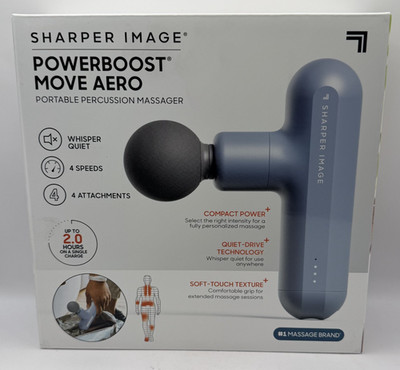 Sharper Image Powerboost Move Aero Percussion Massage Gun, New