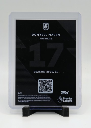 2025-26 Topps Premier League Donyell Malen #BE-5 Black Edge Edition Aston Villa - Bild 2 von 2