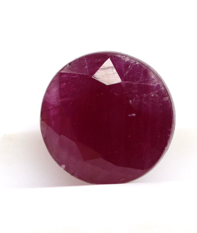 2.94 Ct 100% Natural Loose Ruby Round Cut 8 x 7 mm Dark Pinkish Color Gemstone - Image 2 of 4