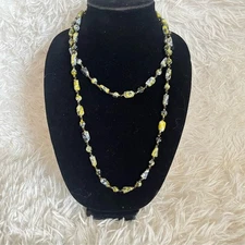 Speckled Stone Yellow/Black Beaded Layered Necklace