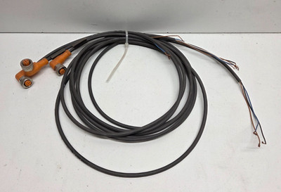 LOT OF 3 USED IFM EFECTOR 4A 250V CONNECTION CABLES EVC018