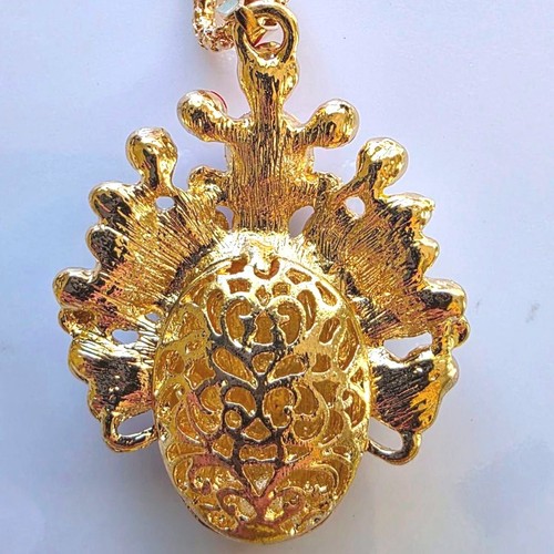 Betsey Johnson goldfarbene chinesische Pekingoper Maske Gesicht Anhänger Halskette - Bild 6 von 9