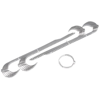 24x SCHELLEN für ACHSMANSCHETTEN 60-124 mm OHRSCHELLEN LANG KLEMMSCHELLEN 9mm