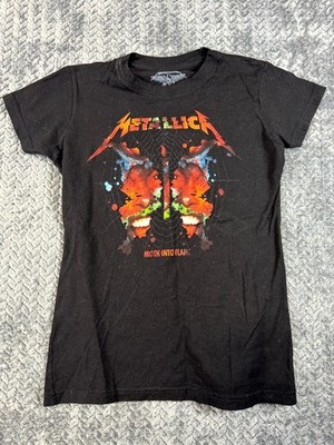 Metallica Wherever I May Roam T Shirt Womens Small Black Moth Into Flame Graphic