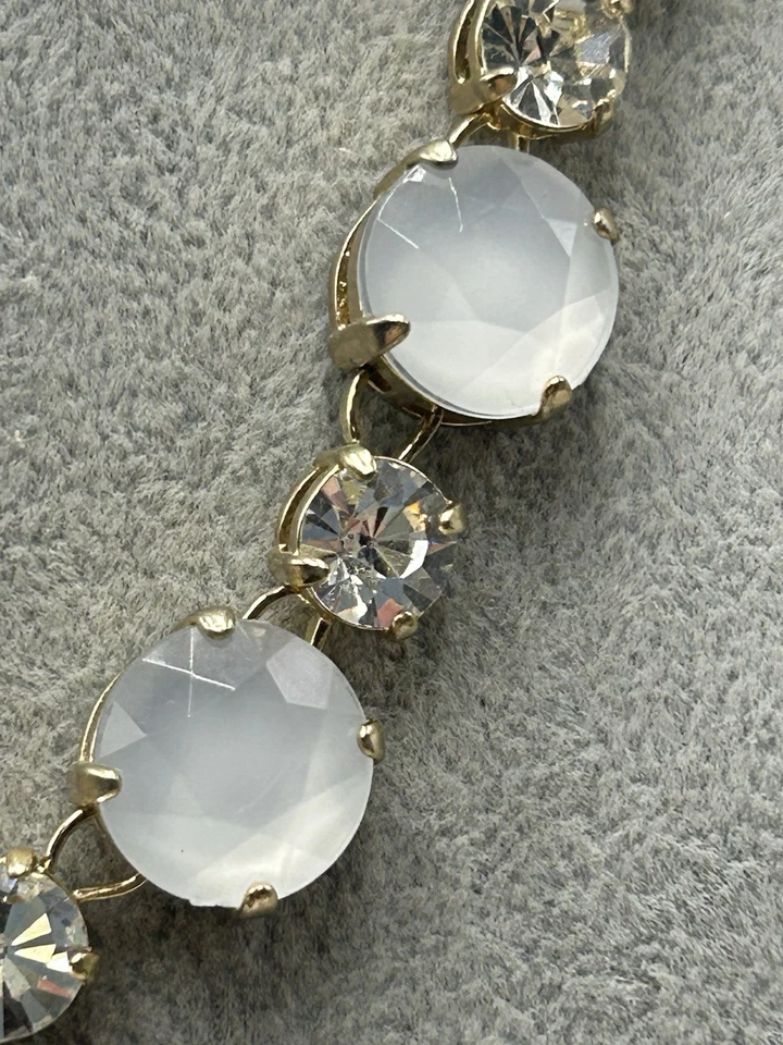 Graziano Statement Vintage Crystal Necklace 20” Goldtone - Image 2 of 4