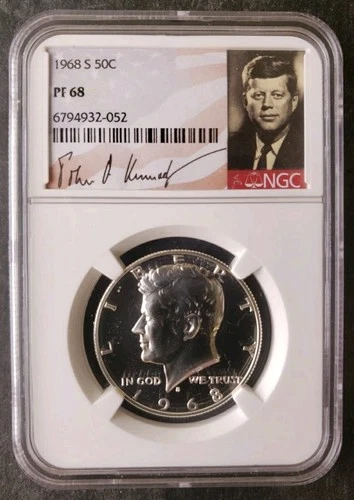 1968 S Proof 50c Kennedy Silver Half Dollar NGC PF68