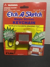 ETCH A SKETCH Keychain Keyring Toy Classic Retro Mini Shake Erase Retired NEW 🔥