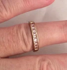 Vintage Jewelry Gold Band Ring with White Diamonds Antique Deco Jewelry size 8