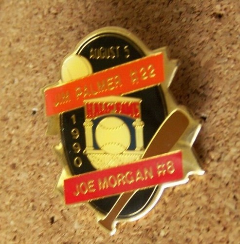 1990 Hall of Fame Inductees pin Jim Palmer Orioles Joe Morgan Reds hof h o f - Picture 2 of 6