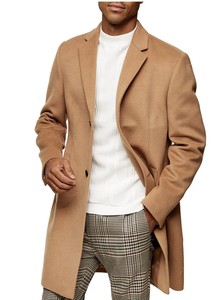 topman overcoat camel