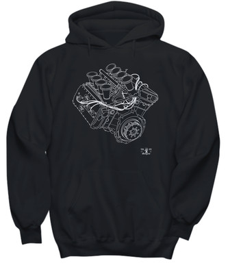 Engine Blueprint Ford DFV V8 race motor  - Hoodie