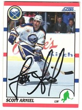 Scott Arniel Autographed 1990 Score American  Card #251 Buffalo Sabres