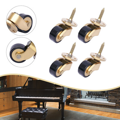 Universal Brass Furniture Castors Rolling Wheels Heavy Duty 4PCS Piano Casters