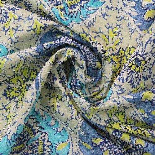 WAVERLY KINGS TURBANTE BLU PRUSSIANO FLOREALE DAMASCATO TESSUTO MULTIUSO DA CANTIERE 54"W - Foto 5 di 5